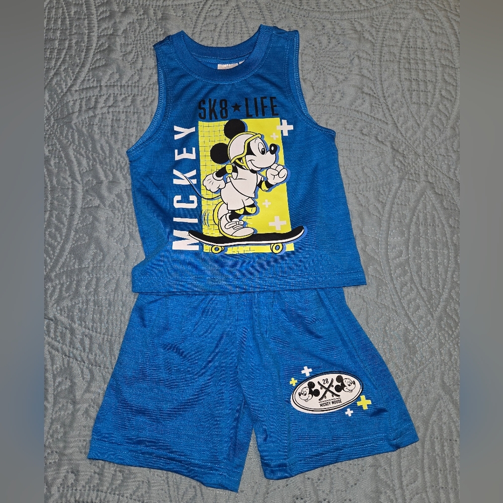 Disney Boy's 2T Mickey Mouse Sk8 Life Tank and Shorts Set